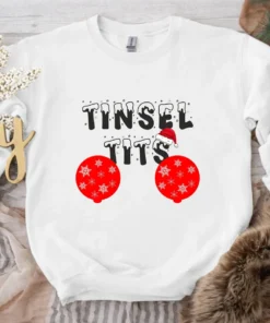 Christmas Tinsel Tits Tee Shirt