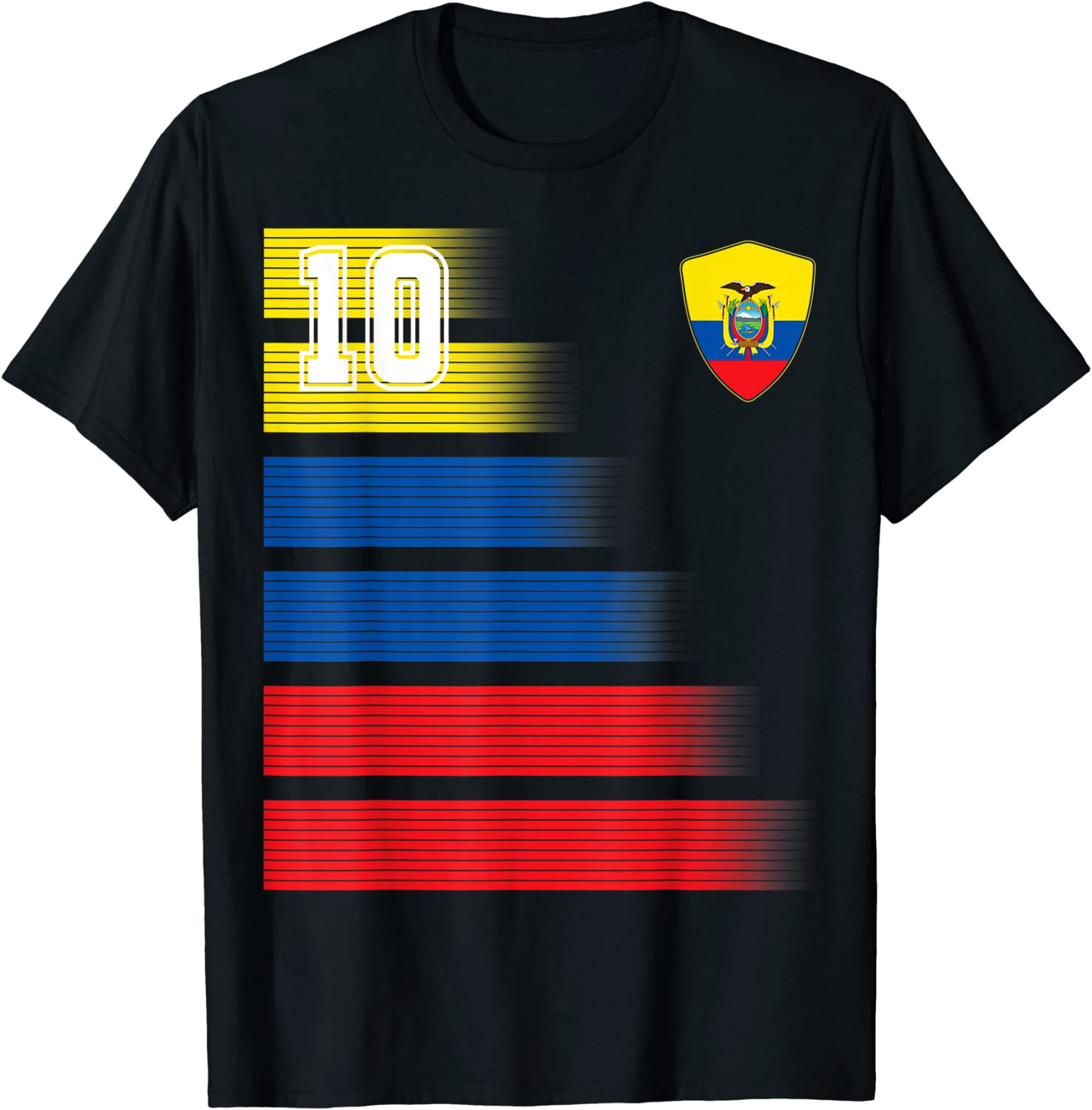 Ecuador Soccer Jersey Flag Retro 10 Ecuadorian Football Tee Shirt