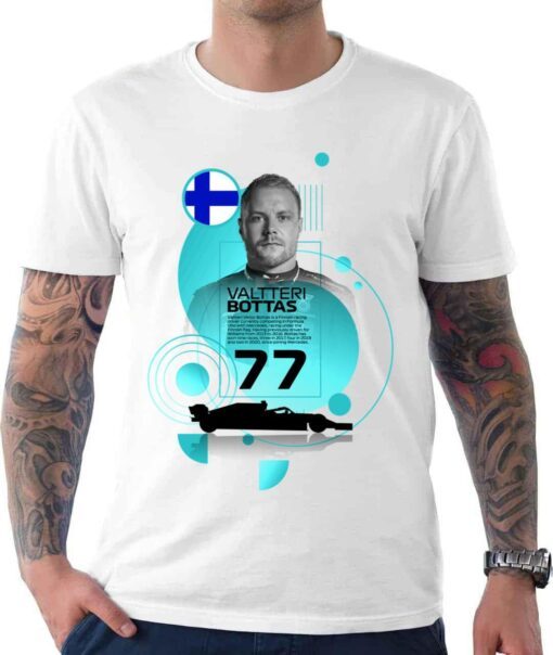 F1 Valtteri Bottas 77 Car Racing Classic Shirt