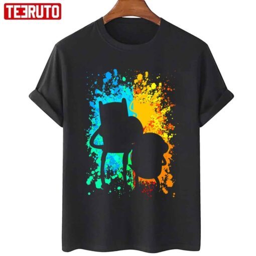 Finn And Jake Paint Splatter Adventure Time T-Shirt