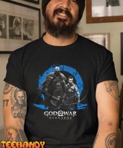 God of War Ragnarok Icon with Kratos and Atreus Tee Shirt