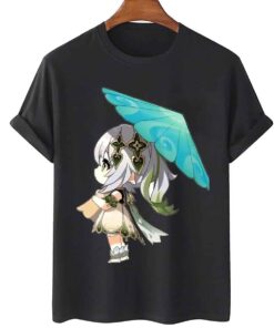 Green Umbrella Chibi Nahida Genshin Tee Shirt
