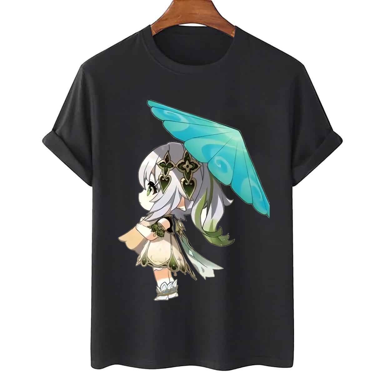 Green Umbrella Chibi Nahida Genshin Tee Shirt Green Umbrella Chibi Nahida Genshin Tee Shirt