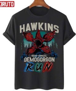 Hawkins Runner Cartoon Art Stranger Things Tee Shirt
