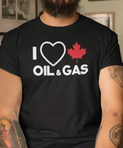 I Love Canada Oil and Gas Maple Leaf Tee Shirt