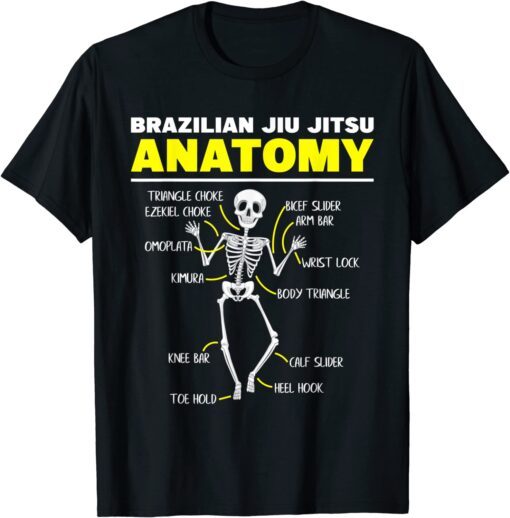 Jiu Jitsu Anatomy Training Martial Arts Brazilian Tee Shirt