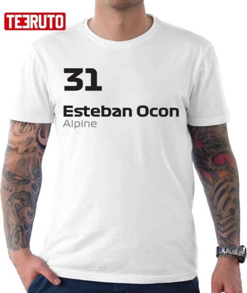 Logo Esteban Ocon 31 F1 Racing T-Shirt