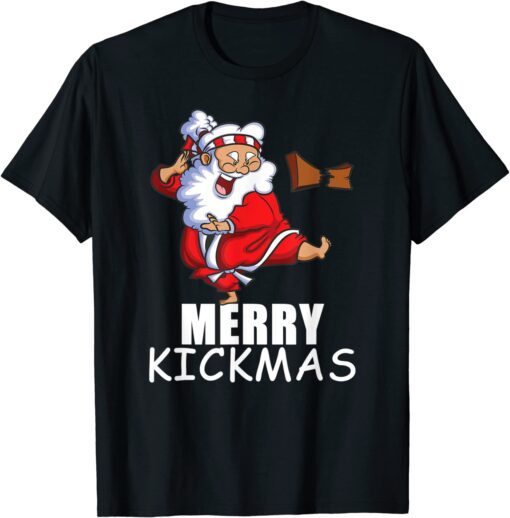 Merry Kickmas Karate Santa Family Matching Pajamas Tee Shirt