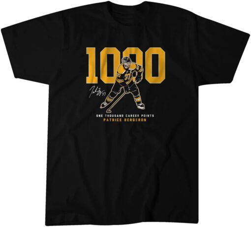 Patrice Bergeron: 1,000 Points Tee Shirt