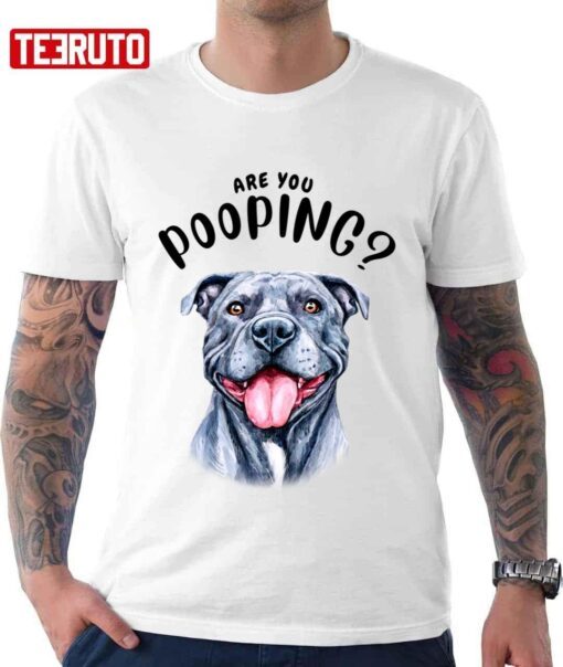 Pitbull Are You Pooping Bathroom Watercolor Tee shirt