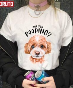 Poodle Are You Pooping Bathroom Poodle Art Poodle Watercolor T-shirt