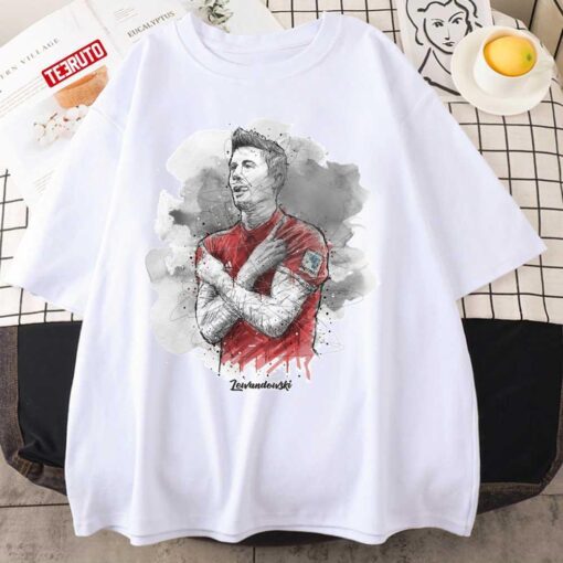 Robert Lewandowski Fanart Football Tee Shirt