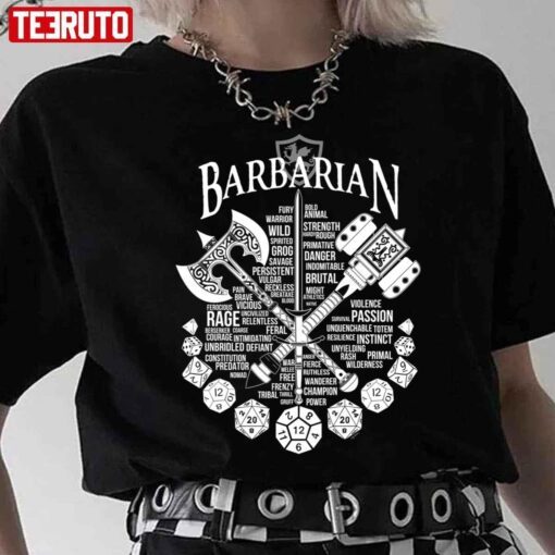 Rpg Class Series Barbarian White Version Active Tee Shirt