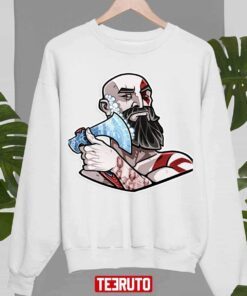 Shaving With His Axe Kratos God Of War Tee Shirt