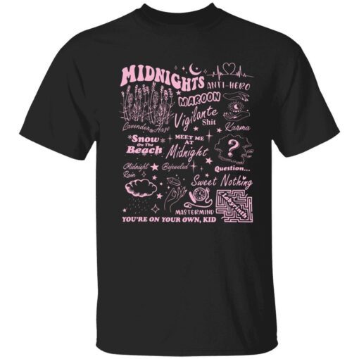 TS Midnights Tracklist Tee shirt