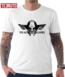 Train For Glory Sparta Workout Fitness Crossfit Powerlifting Logo Tee Shirt