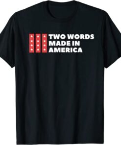 Two Words Made In America Joe Biden US Flag Pro Trump Tee Shirt