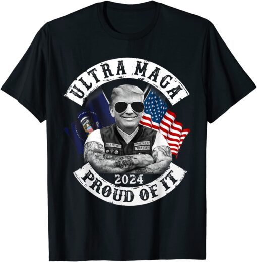 Ultra Maga Proud of it Swag Trump 2024 America Eagle Flag Tee Shirt