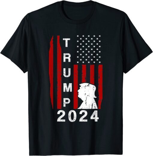 Vote Trump for President Trump 2024 America Flag T-Shirt