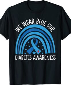 diabetes awareness in november we Wear ribbon blue Tee Shirt