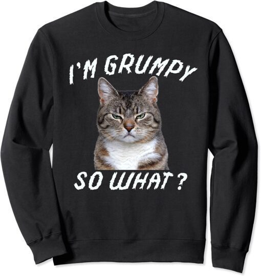 Angry cat meme I'm grumpy so what Sweatshirt