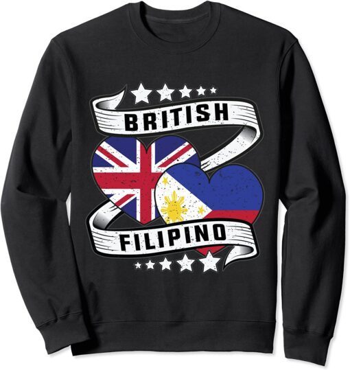 British Filipino flag Half British half Filipino Uk flag Sweatshirt