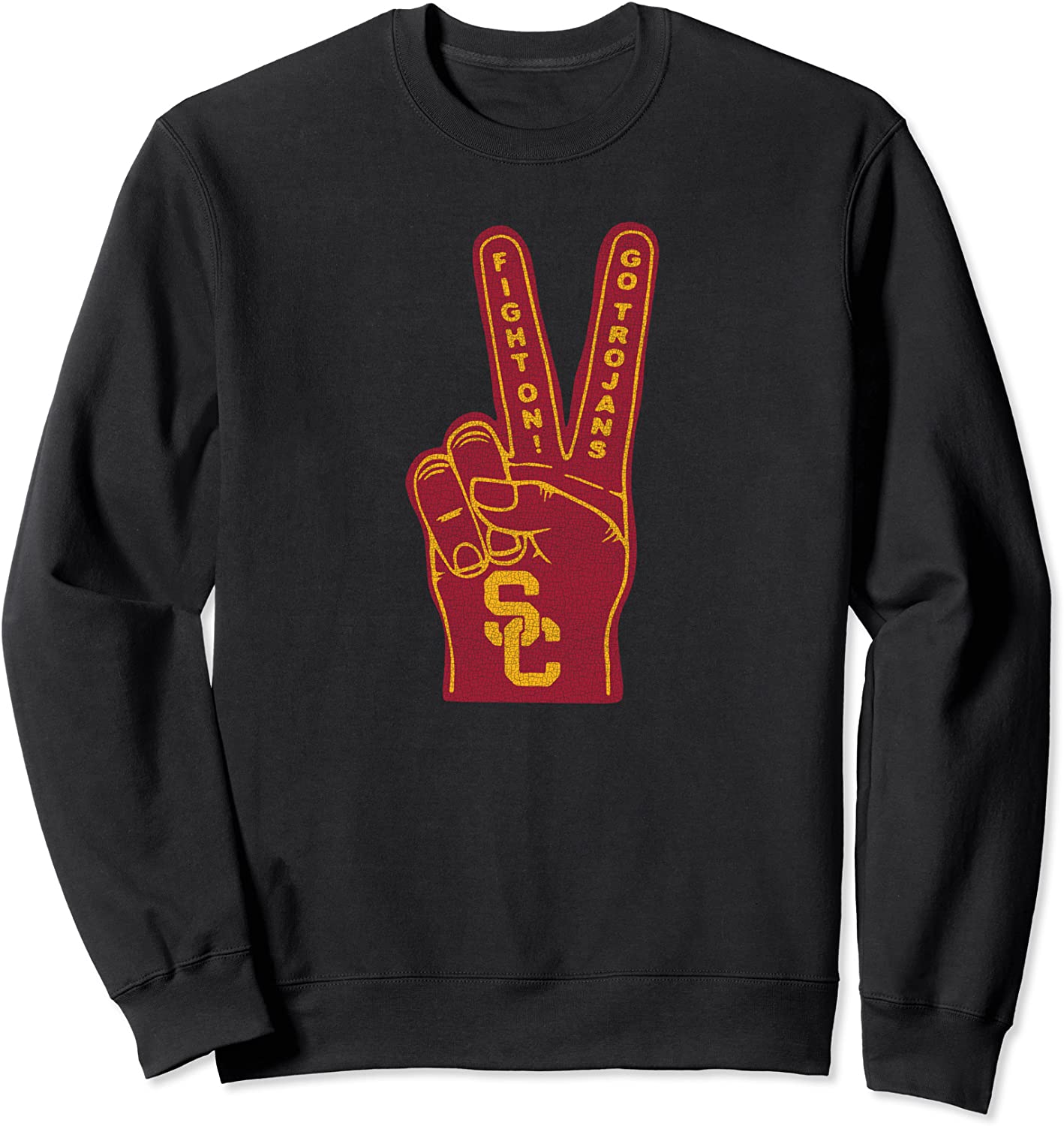 USC Trojans Vintage Fight On Logo Black Sweatshirt