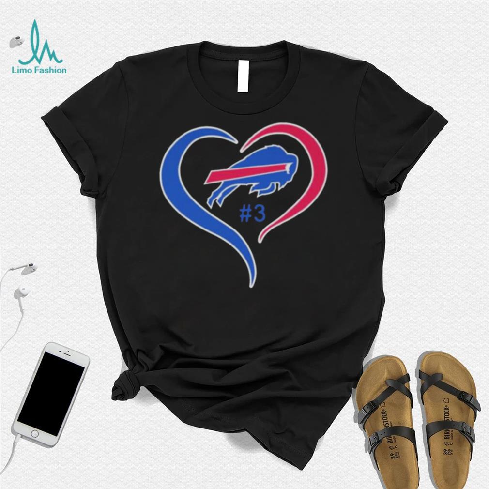 Heart Love Damar Hamlin 3 Buffalo Bills Logo Tee Shirt - ShirtElephant  Office