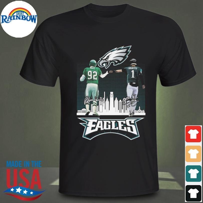 Philadelphia Eagles Hand Skull Gray and White T-Shirt - Owl