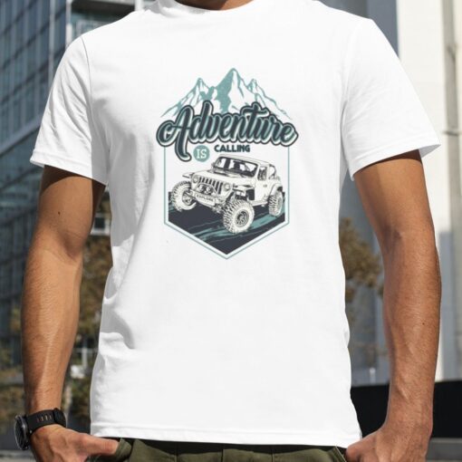 Adventure Is Calling Nice Jeep Peasant Tee shirt