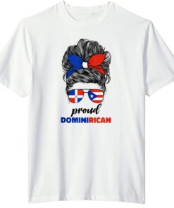 DominiRican Gril Women Dominican And Puerto Rican Rico Flag T-Shirt