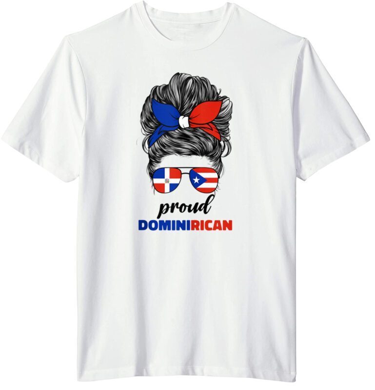 DominiRican Gril Women Dominican And Puerto Rican Rico Flag T-Shirt