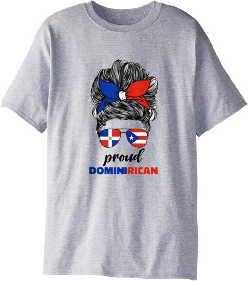 DominiRican Gril Women Dominican And Puerto Rican Rico Flag T-Shirt