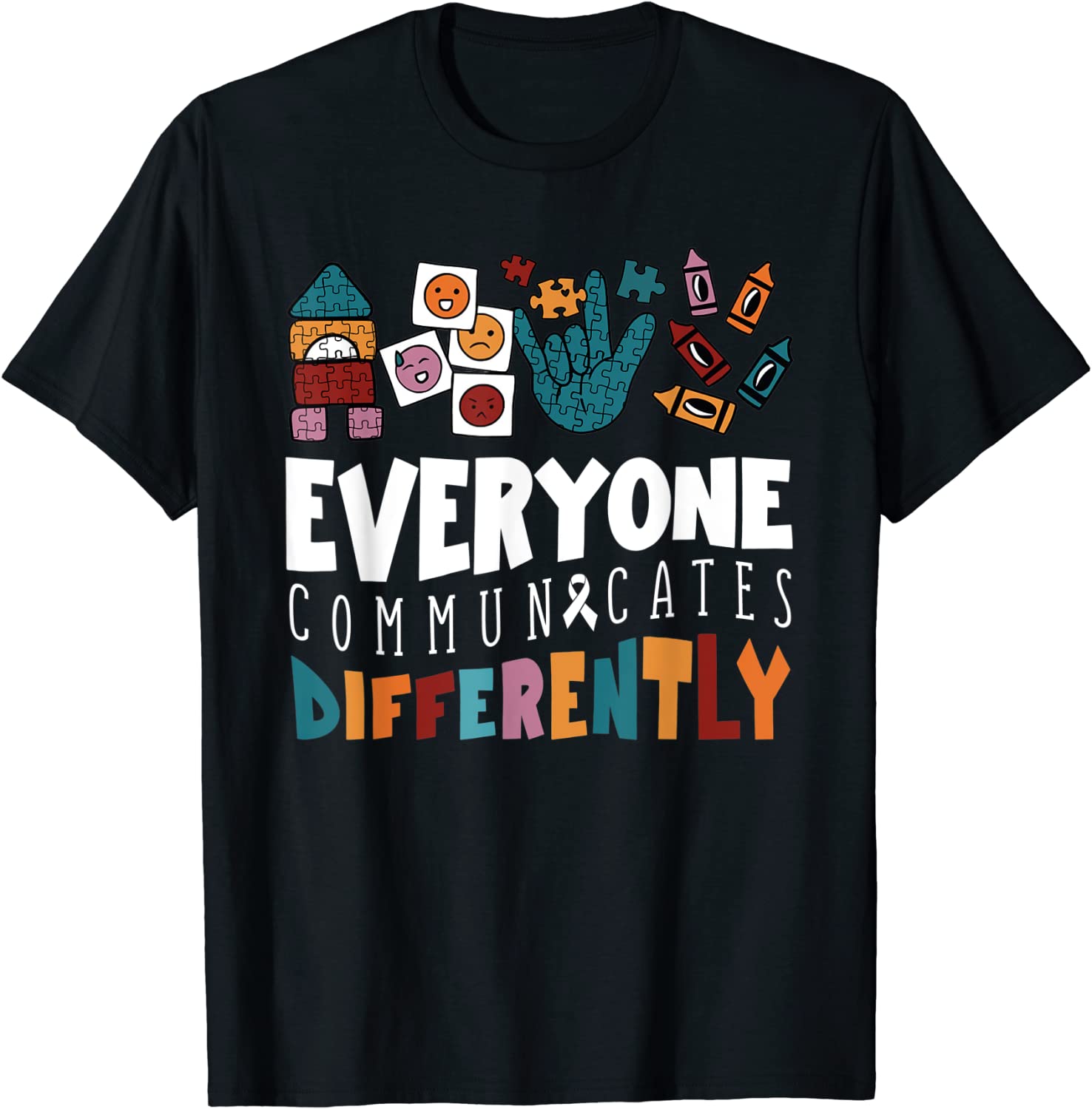 Everyone Communicates Differently Special Education Autism T-Shirt ...