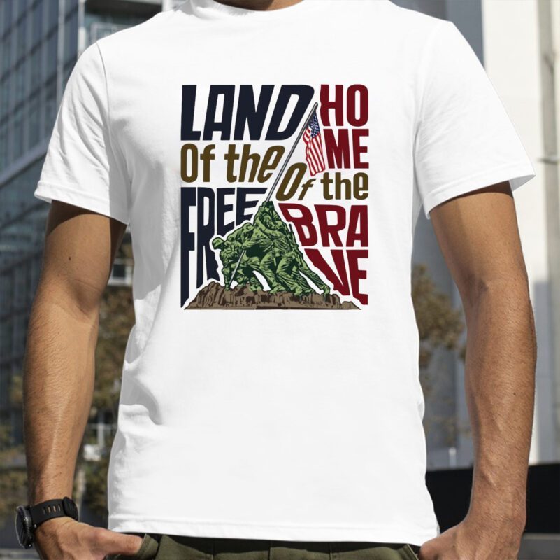 Land Of The Free Iwo Jima Design T-Shirt