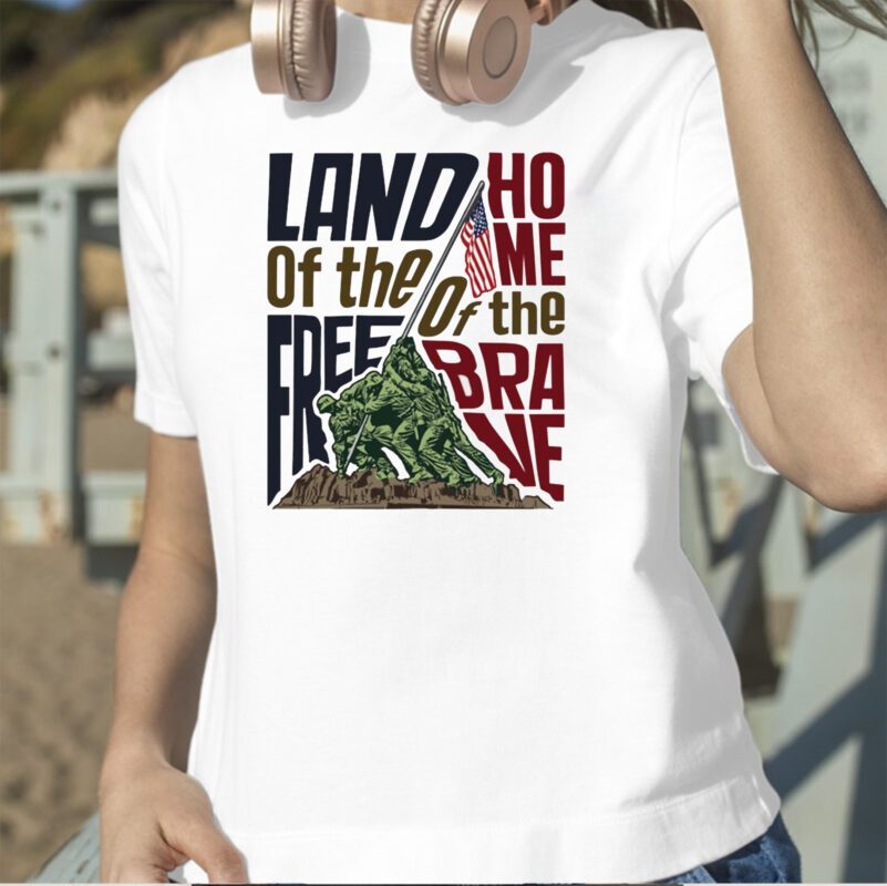 Land Of The Free Iwo Jima Design T-Shirt