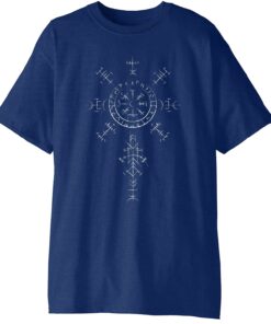 Retro Viking Symbol Compass Vegvisir Nordic Rune Celtic T-Shirt