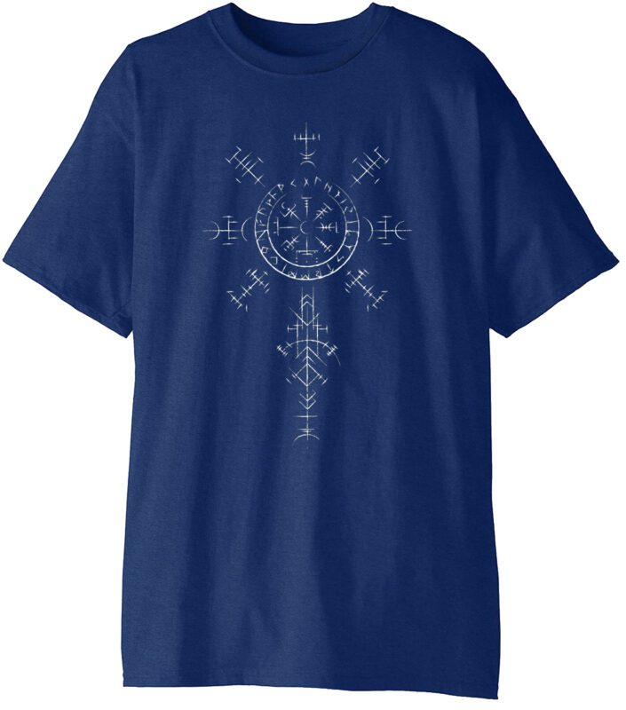 Retro Viking Symbol Compass Vegvisir Nordic Rune Celtic T-Shirt