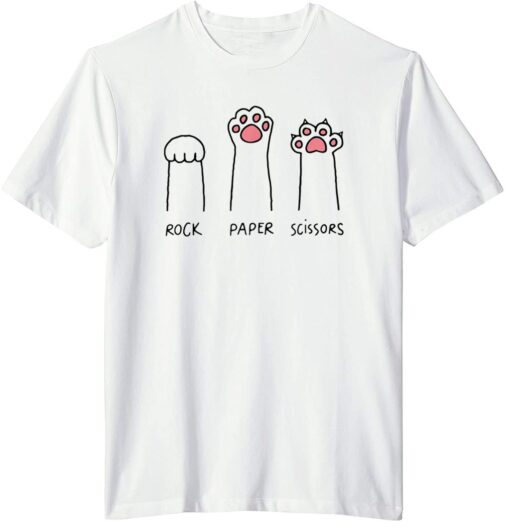 rock paper scissors cat paws T-Shirt