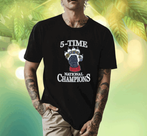 UConn National 5 Time Champions Shirt
