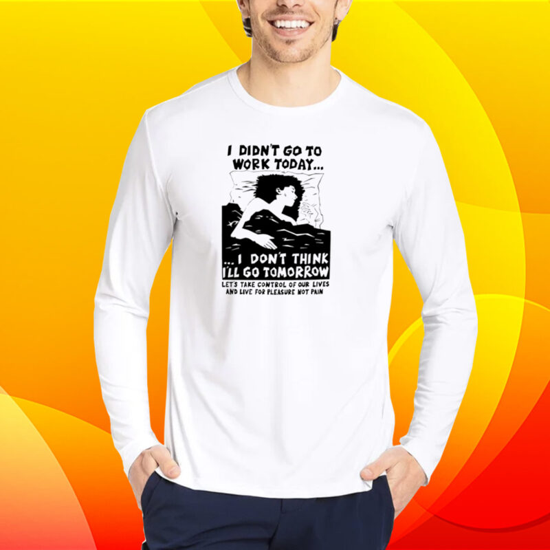 I Didn't Go Work Today Let's Take Control Of Our Lives And Live For Pleasure Not Pain T-Shirt