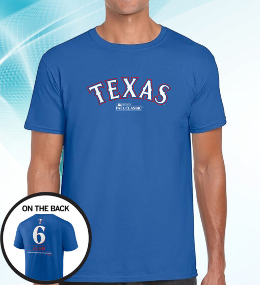 Josh Jung Texas Rangers 2023 American League Champions T-Shirt