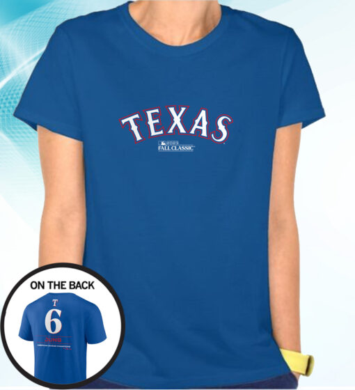 Josh Jung Texas Rangers 2023 American League Champions T-Shirt