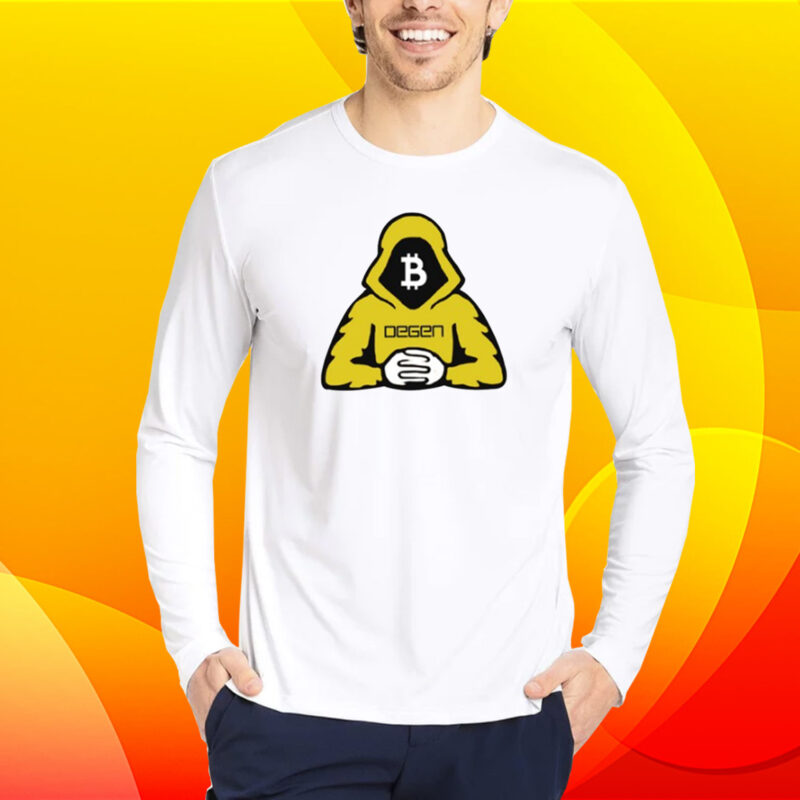Ran Neuner Wearing Bitcoin Degen Man Shirt