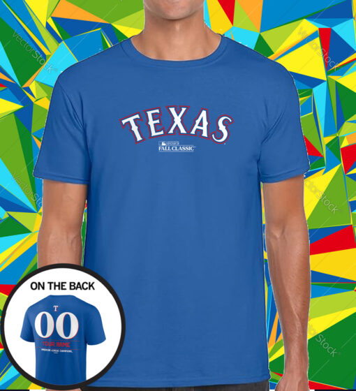 Texas Rangers 2023 American League Champions Custom Name Number T-Shirt