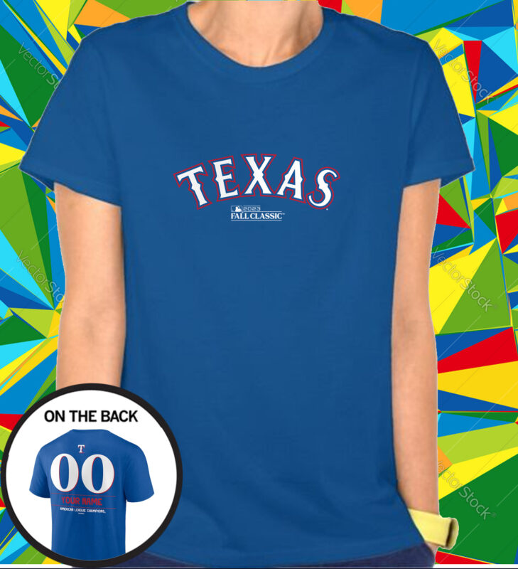 Texas Rangers 2023 American League Champions Custom Name Number T-Shirt