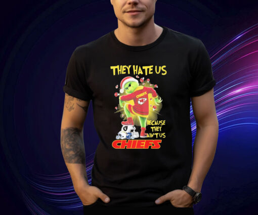 They Hate Us Because They Ain’t Us Kansas City Chief Grinch Santa Christmas Shirts