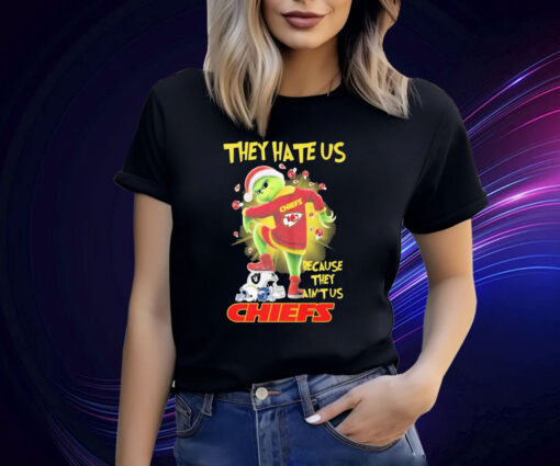 They Hate Us Because They Ain’t Us Kansas City Chief Grinch Santa Christmas Shirts