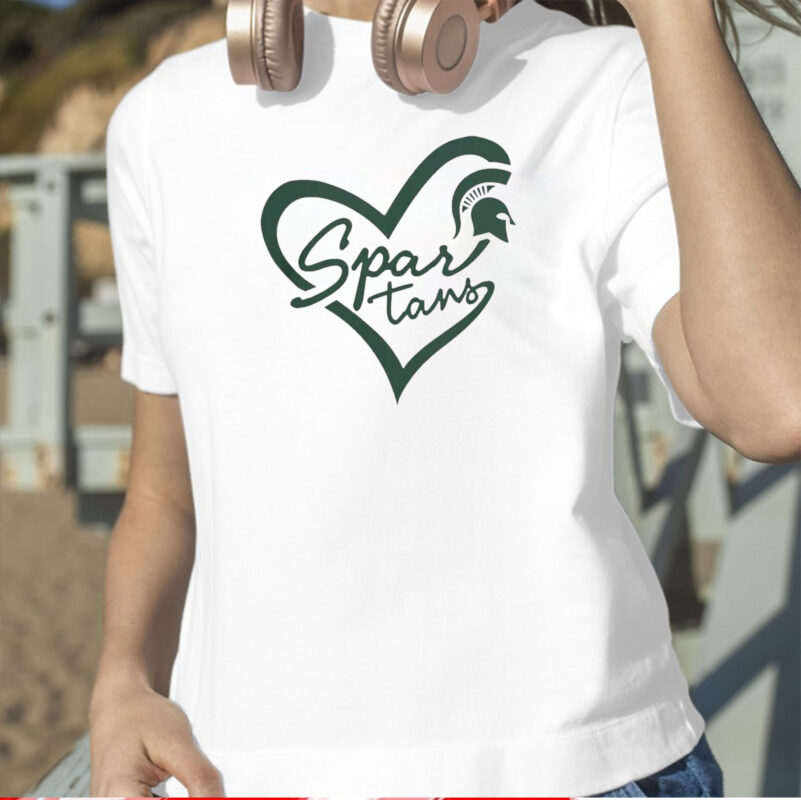 Michigan State Spartans Script Heart MSU TShirt