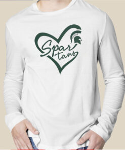 Michigan State Spartans Script Heart MSU TShirt